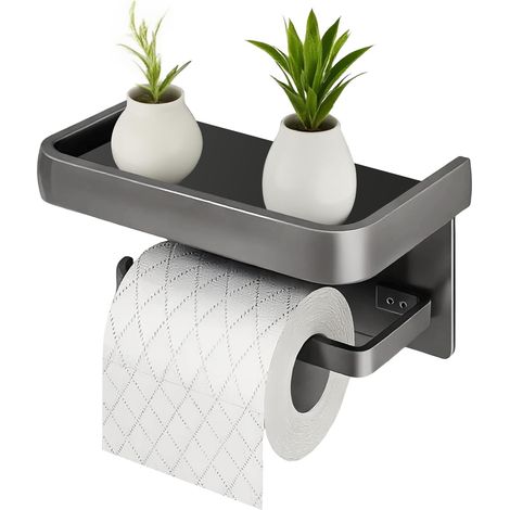 Porte Papier Toilette,Porte Papier Toilette sans percage,dérouleur Papier Toilette,Convient pour la Cuisine, Les Toilettes, la Salle de Bain et la Salle à Manger (1/5)