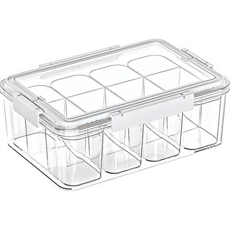 Boîte de rangement polyvalente, organiseurs transparents pour travaux manuels, conteneurs portables en acrylique avec 4 boîtes intérieures