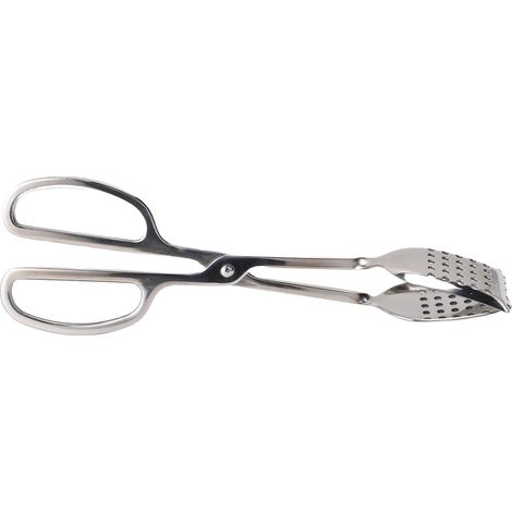 Pince de Service Buffet 304 Inox Saladier Scissor 25.5cm Grip Antiglisse (1/5)