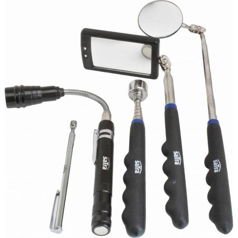 Pack 5 herramientas iman magnetico recogedor,espejo inspeccion,linterna led telescopica