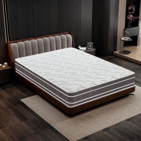 Matelas 140x190 cm Memoire de Forme, Épaisseur 28 cm, Matelas 2 Place, Hybride Mousse & Ressorts Ensachés, H3 Mi-ferme, Ergonomique (1/5)