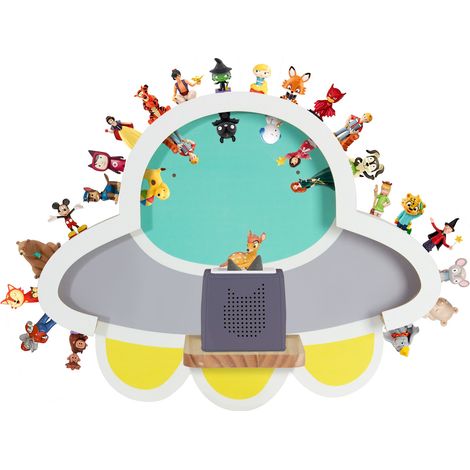 Todeco – Étagère murale pour Tonie Box – Capacité 30-40 figurines – Installation facile – Design sécurisé avec bords arrondis (1/5)