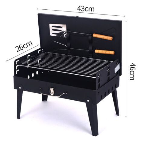 Gril à charbon de bois Portable avancé, gril pliant d'extérieur, livré avec boîte à outils, gril, stand de gril (1/5)