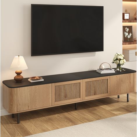 Mobile TV moderno in MDF e truciolare effetto rovere, 190 x 35 x 45 cm (1/5)