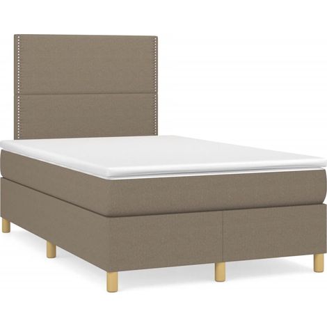 Sommier à lattes de lit avec matelas taupe 120x190 tissu (1/5)