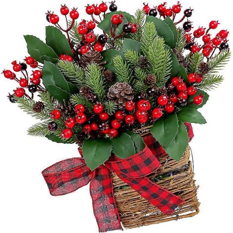 Fleurs artificielles avec pot suspendu - Décoration florale artificielle pour la maison et le bureau (1/5)