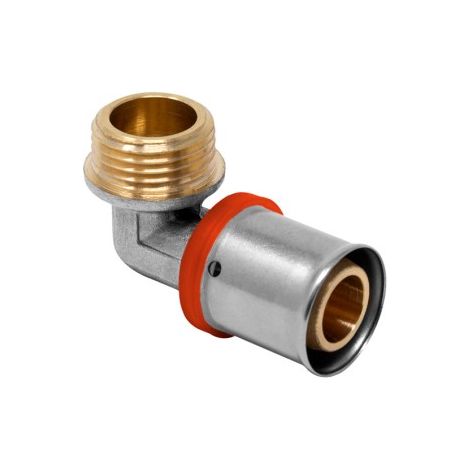 Coude mâle 90º multicouche à sertir type U-red - Ø16x1/2" (1/4)