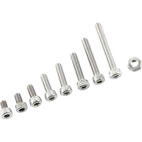 Vis à tête hexagonale creuse M2.5 en acier inoxydable A2 avec écrous hexagonaux (assortiment de fixations) (1/5)