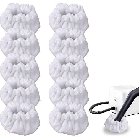 Lot de 10 Chiffons en Microfibre pour Nettoyeur Vapeur à Main Dupray - Petits Bonnets (Triangle) compatibles avec Nettoyeur Vapeur Dupray Neat - Accessoires réutilisables (Double Couche) (1/5)