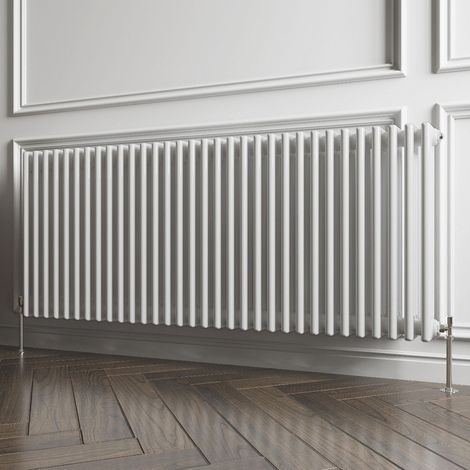 Biubiubath Traditional Cast Iron Style Radiator Horizontal 3 Column White 600x1460mm