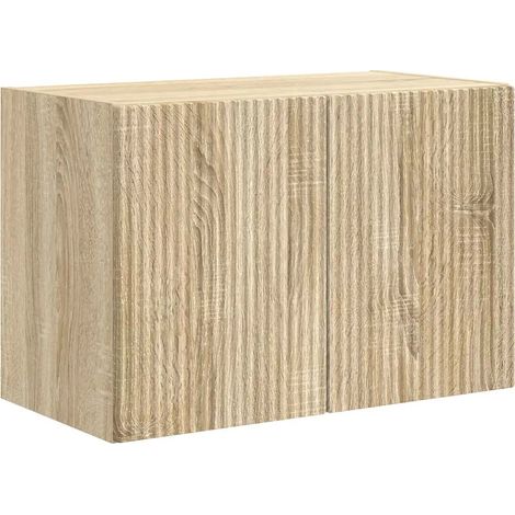 Mueble TV de pared rectangular de diseño contemporáneo 59,5 x 31 x 40 cm con almacenamiento funcional de madera de roble sonoma 020055007 (1/5)