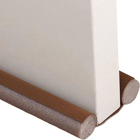 2 Pièces Bas de Porte Double Boudin de Porte pour Porte, Coupe-Vent pour la Porte, Lavable et Découpable pour Anti Bruit Anti Souris et Insectes - Brun (1/5)
