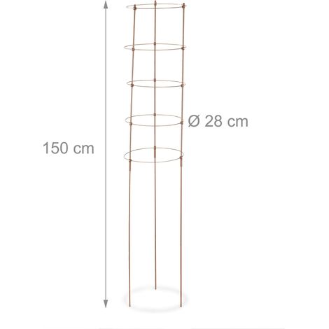 Lote de 2 tutores para tomates de metal ajustables jardín balcón 180 x 30 cm de metal marrón 130012882 (1/3)