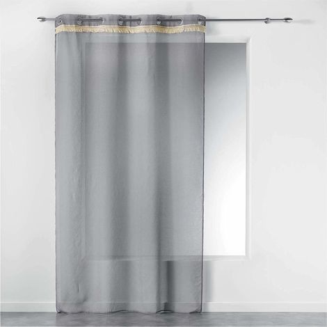 Gardine mit Ösen FRANGY, 140 x 240 cm, grau