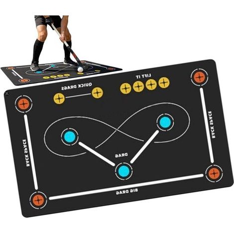 Tapis d'entraînement sportif - Tapis d'entraînement de hockey - Améliore la maîtrise du ballon - Silencieux et réversible - 80 x 120 cm - Non spécifié