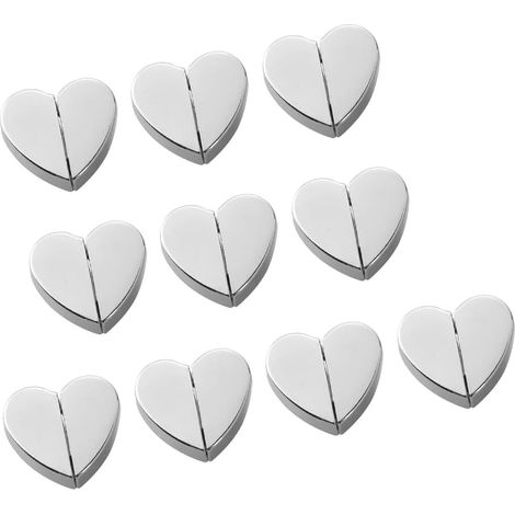 Lot de 10 attaches de rideaux magnétiques en forme de cœur - Fixation amovible