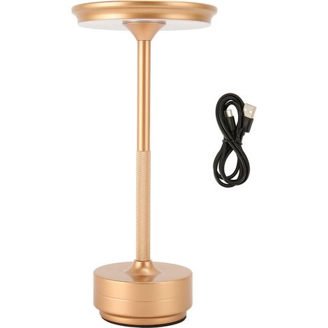 Ortviai Lampe de bureau sans fil en métal – 3 températures de lumière, gradation infinie, rechargeable USB-C, rose doré (1/5)