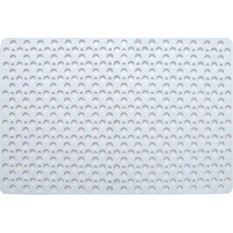 Tapis de Douche Antidérapant antibactérien,43 X 75CM Tapis de Bain de Baignoire Tapis de Pied résistant à la moisissure et Lavable en Machine pour Douche ou Baignoire,Trou Rond Blanc (1/4)