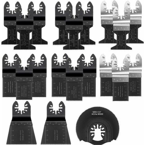 Oszillierendes Sägeblatt, 21-teiliges gemischtes Multifunktionswerkzeug-Set, mit Schnellverschluss, universelles oszillierendes Multifunktionswerkzeug-Zubehör zum Schneiden allgemeiner Multifunktionsw
