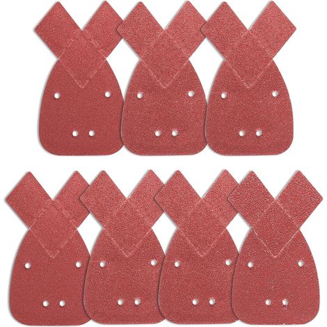 CSPARKV 70 Stück Schleifblätter Dreieck-Schleifpapier 10 x 60/80/120/180/240/320/400 Körnung Schleifblatt passend für Detail-Handschleifer (1/5)