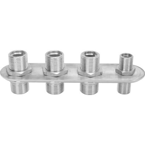 Raccord de tuyau fiable en alliage d'aluminium argenté, cloison AC 181153 100, 4 ports de remplacement pour Chevy Chevelle. (1/5)