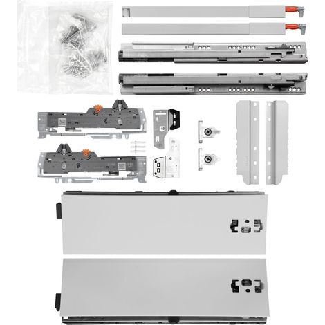 BLUM Schubladenschienen TANDEM SET Zargenhöhe 115mm inkl. Reling 227mm, mit TIP-ON BLUMOTION, 65kg, NL650mm, grau, bis KB600mm (1/5)