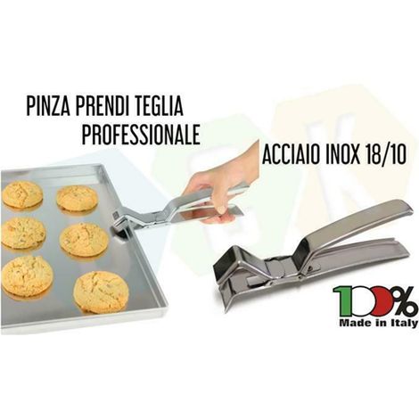 Pinza Per Teglie Forno Prendi Teglia Vassoio Acciaio Inox 18/10 Professionale