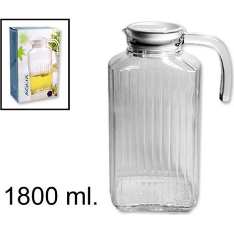 Jarra Con Tapón De Cristal Transparente Jarra Con Asa Para Agua Vino Bebidas -