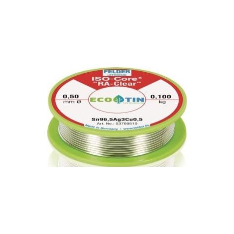 Alambre  de  soldadura  0,5mm  100g  Sn96,5Ag3,0Cu0,5  FELDER (1/2)