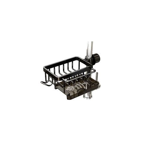 Support de robinet, panier d'égouttage multifonctionnel pour usage domestique, noir (1/5)