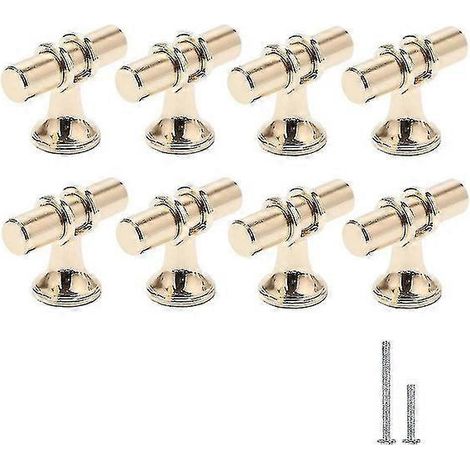 Lot de 8 boutons de porte de cuisine ronds, couleur or champagne, en alliage d'aluminium massif, longueur 5 cm, hauteur 3,5 cm (1/5)