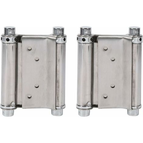 2Pcs Charnières À Ressort Double Action en Acier Inox Charnières de Porte de Saloon Gond Porte Battante, Capacité de Charge Jusqu'à 15 Kg (1/5)
