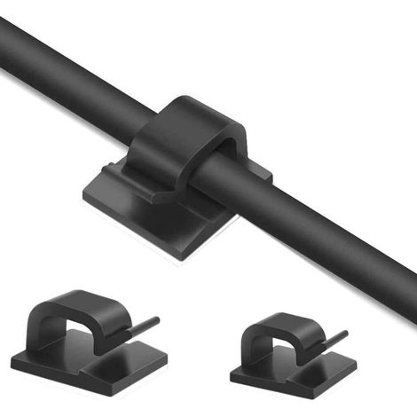 Selbstklebende Kabelbinder, 50er-Packung, schwarz