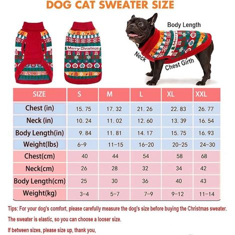 Dog Cat Sweater Pet Winter Coat Knitted Sweater Red XL (1/2)