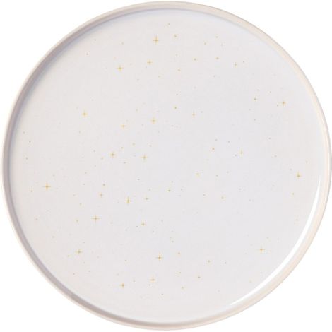 Grande assiette plate à rebords, blanche, en porcelaine (1/5)