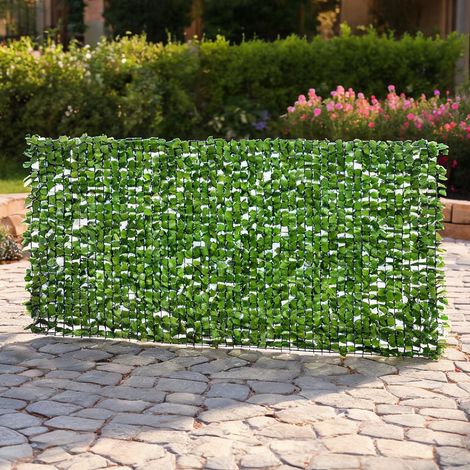 Brise-vue végétal artificiel 300 x 150 cm feuillage érable (1/5)
