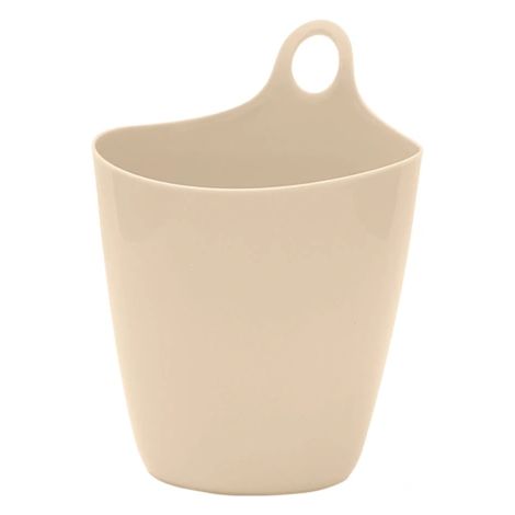Poubelle murale beige pour la maison, le bureau ou un usage quotidien, offrant un rangement pratique dans les environnements domestiques.-AquaForge (1/5)