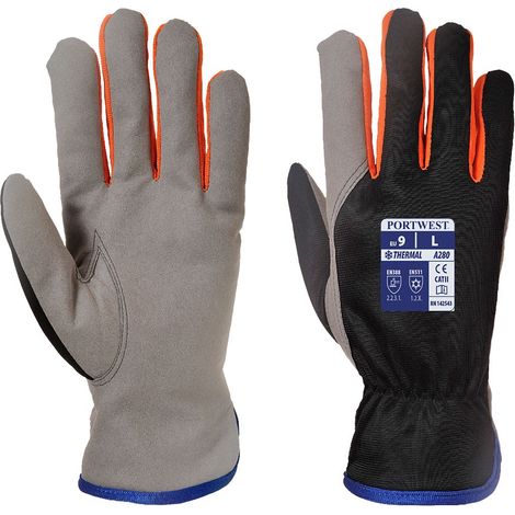 Guanti Wintershield Nero/Arancione L - Taglia 9 (1/2)