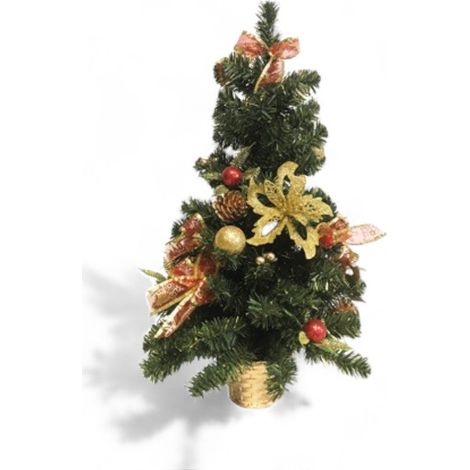 Alberini decorativi natalizi altezza 50 cm colori oro e rosso dimensioni 30x30 cm due modelli assortiti ideali per arredo festivo