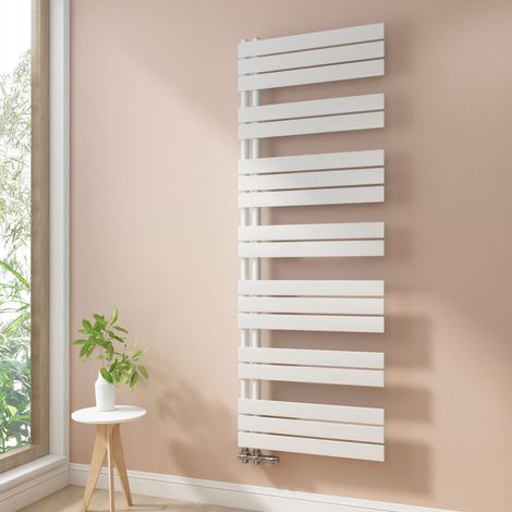 Heilmetz Handtuchheizkörper Warmwasser Badheizkörper Weiß 160 x 60 cm 977W Flach Design Seitenanschluss (1/5)