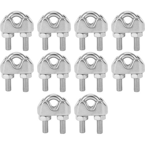 10pcs 3/16 Pouce M4 Bride de Câble en Acier Inoxydable, Serre-câble U, Étrier de Fixation (1/5)