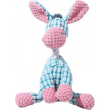 Jouet couineur interactif, durable, doux et amusant pour nettoyer les dents de votre chien, bleu (1/3)