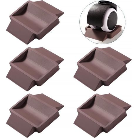 piezas, Alfombrillas cuadradas para muebles, Tapas de plástico para patas de sillas, Protectores de patas de sillas, Marrón rojizo (1/5)