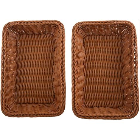 Panier Rectangulaire pour Table ou PréSentoir pour Pain, Fruits et LéGumes Paniers en Osier pour MarchéS, Boulangerie (1/5)