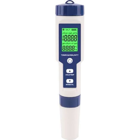 RHG Pool-Salztester, 5-in-1 digitaler Meerwasser-Salztester, IP67 wasserdichtes Testset (1/5)