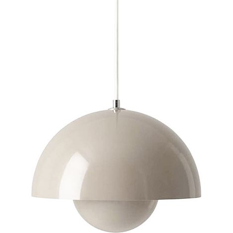 Lustre, suspension moderne, plafonnier suspendu avec ampoule, luminaires de décoration intérieure, lumière chaude, 23 cm (gris) (1/5)