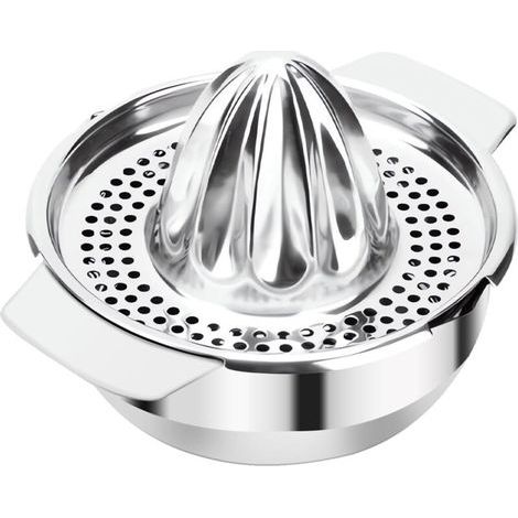400ML Stainless Steel Manual Citrus Juicer, Portable Lemon Squeezer, Rotary Press for Lemons, Oranges, and Limes