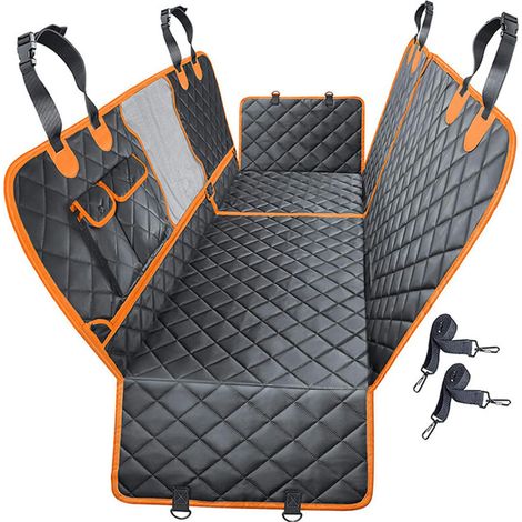 1 tapis pour chien pour siège arrière de voiture, noir, 135 x 148 cm, imperméable, antidérapant, transformable en hamac/banquette/housse de coffre (1/5)