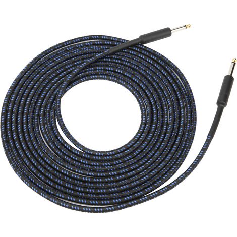 Câble de prolongation audio blindé pour guitare et basse, connecteur nickelé 6 mètres couleur bleu (1/5)