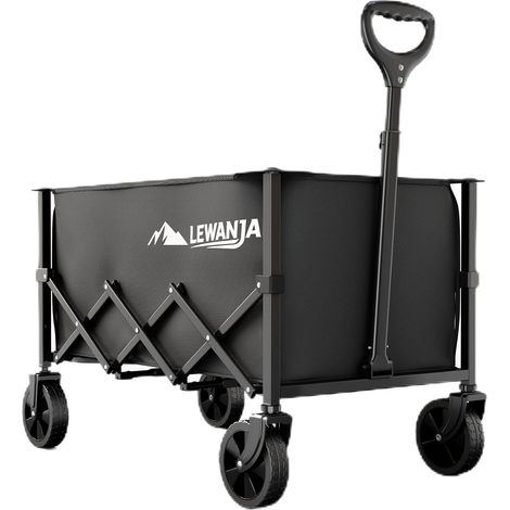 100L Chariot Pliable, Chariot de Plage, Jardin, Camping, Shopping, Poignée Réglable, Charge 100 kg (1/5)